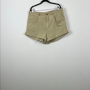Anthropologie Pilcro Hyphen Cuffed 4 Pocket Women's 32 Khaki Tan Chino Shorts